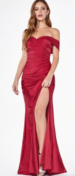 Nwt off shoulder long sexy formal evening gown - Picture 6 of 9